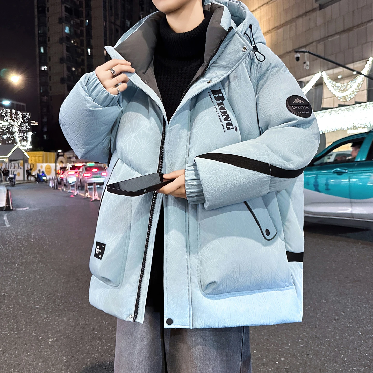 

Новая зимняя мужская утепленная куртка из хлопка, повседневная, теплая, модная, универсальная, для отдыха, с застежкой-молнией