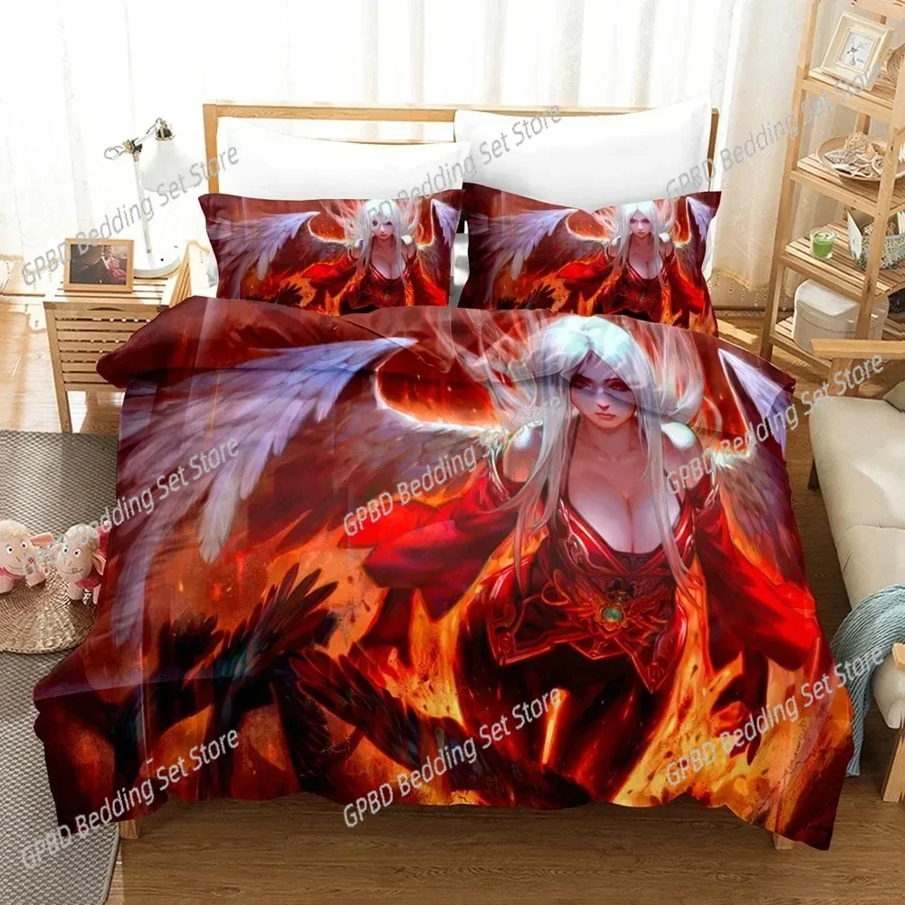 3D Print Fallen Angel Bedding Set Boys Girls Twin Queen Size Duvet Cover Pillowcase Bed Boys Adult Fashion Home Textileextile