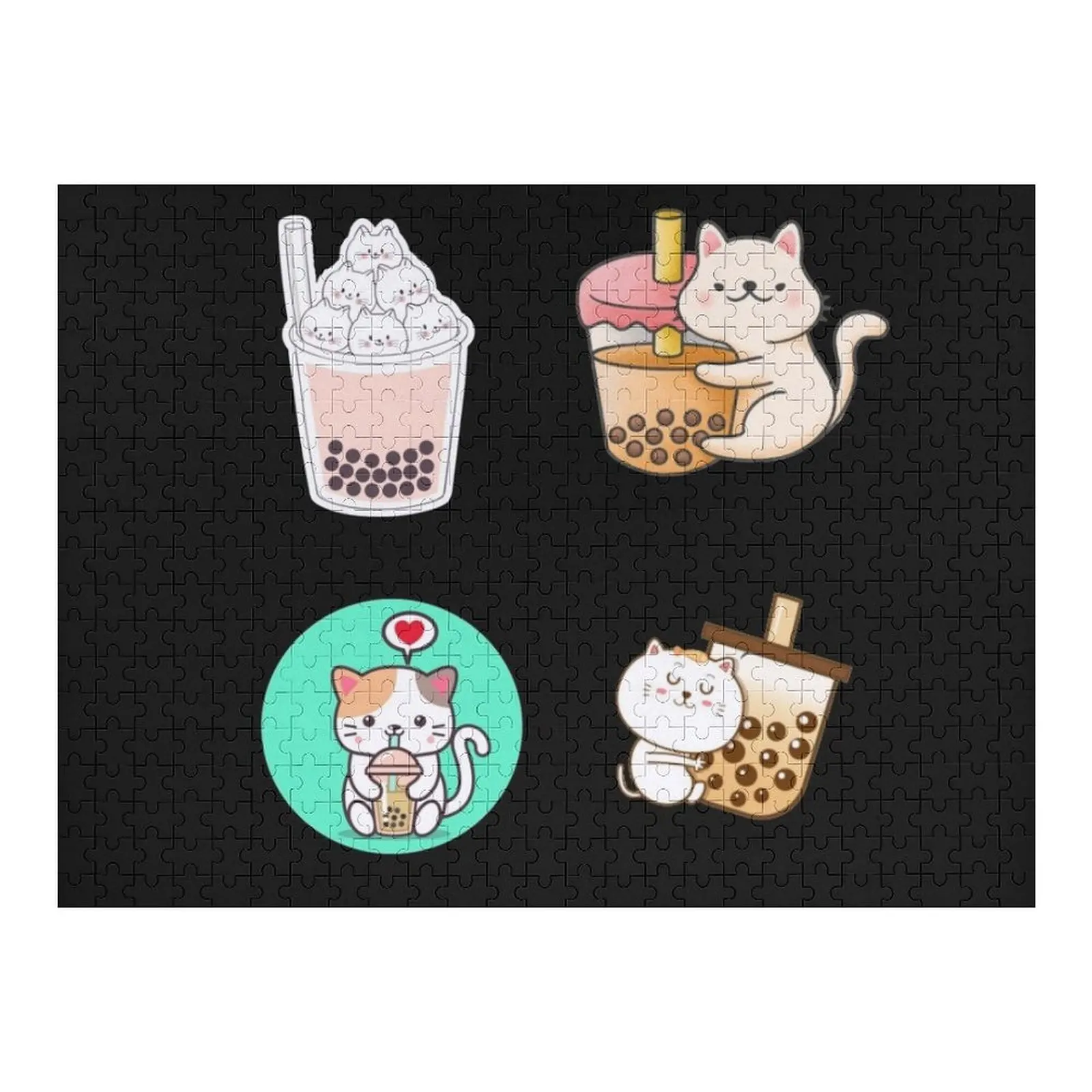 

Cat Boba Tea Jigsaw Puzzle Photo Personalized Gifts Custom Photo Puzzle