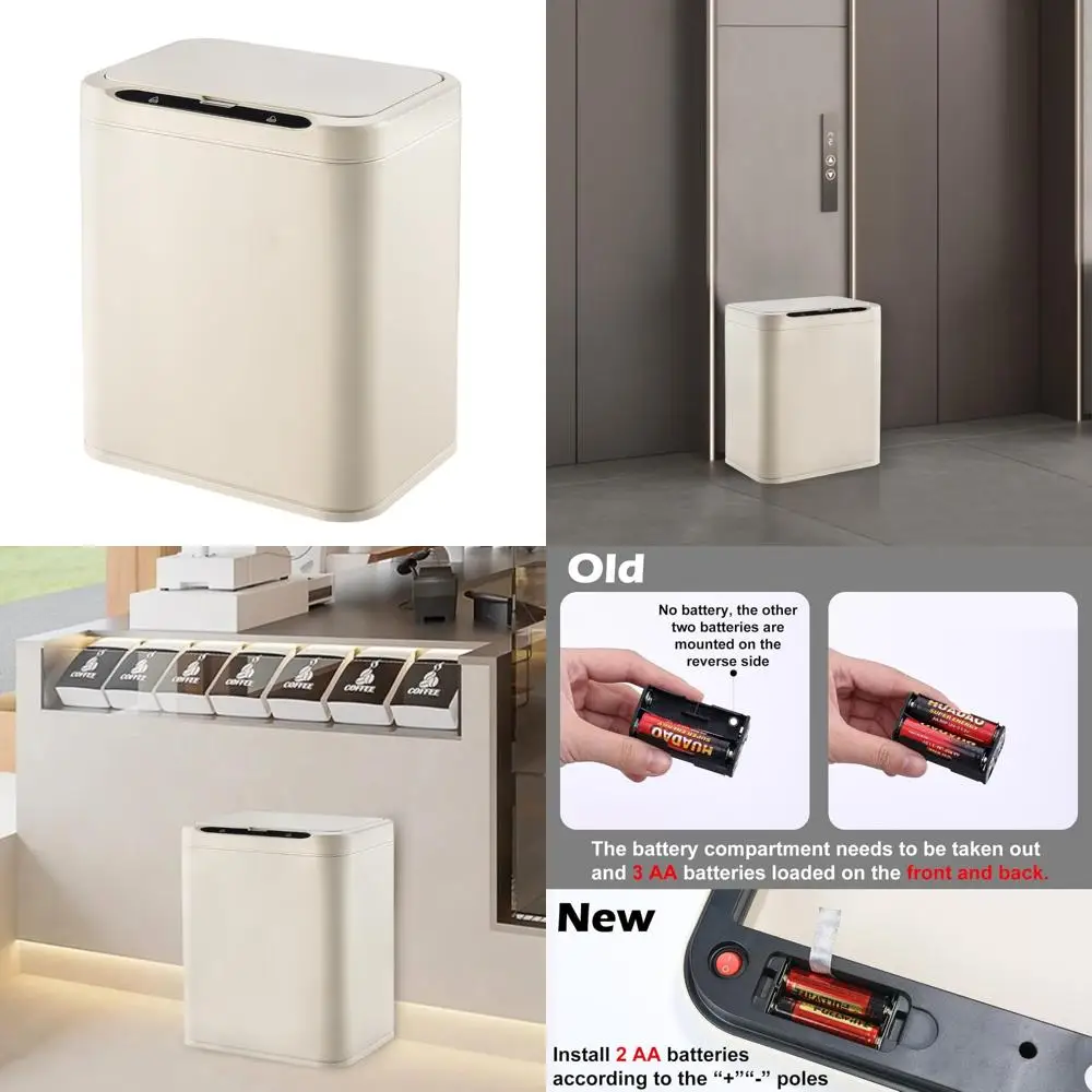 

Touchless Motion Sensor Smart Trash Can - Automatic Waste Bin for Kitchen and Office Use