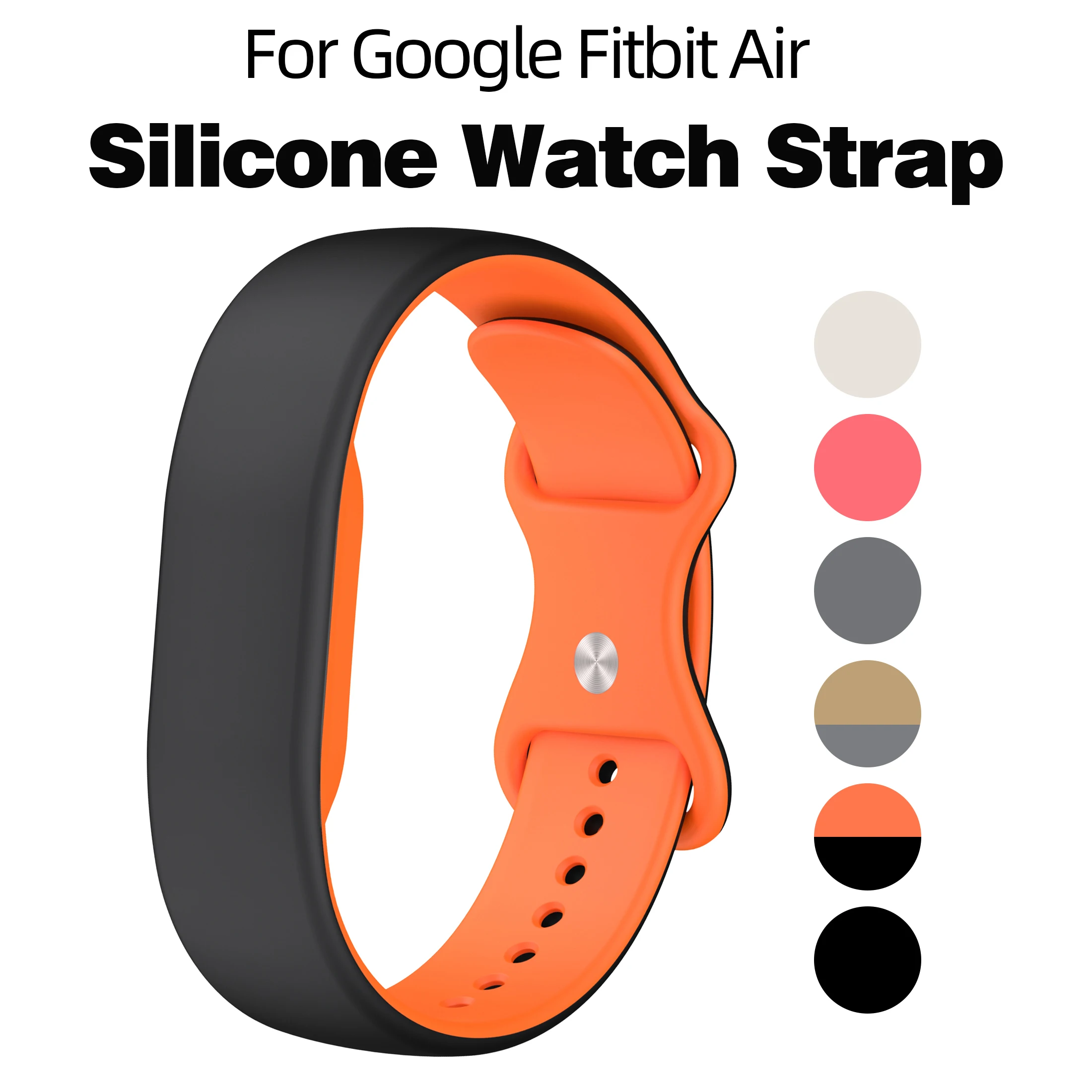Classic Sport Loop Watch Strap for Google Fitbit Air Rubber Replacement Bracelet Watch Band for Google Silicone Wristband Correa