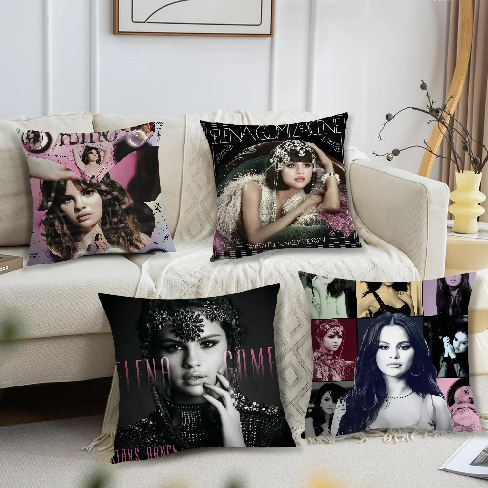 soft Comfortable Pillow Case for Sofa Living Room G-Gomez Home office Decor Protective Covers S-Selena Without Pillow-Insert