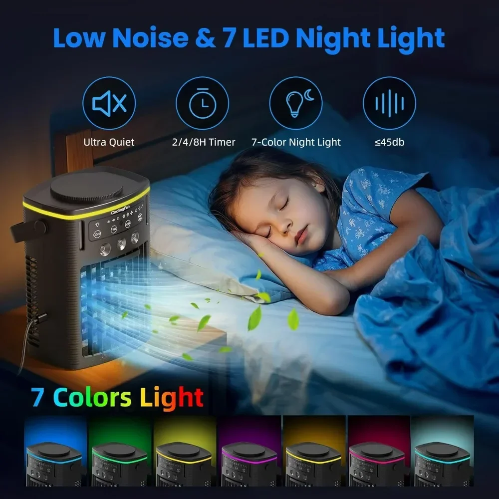 888-Aire acondicionado portátil، ventilador de refrigazione personal، aire acondicionado portátil con 4 velocidades de viento y