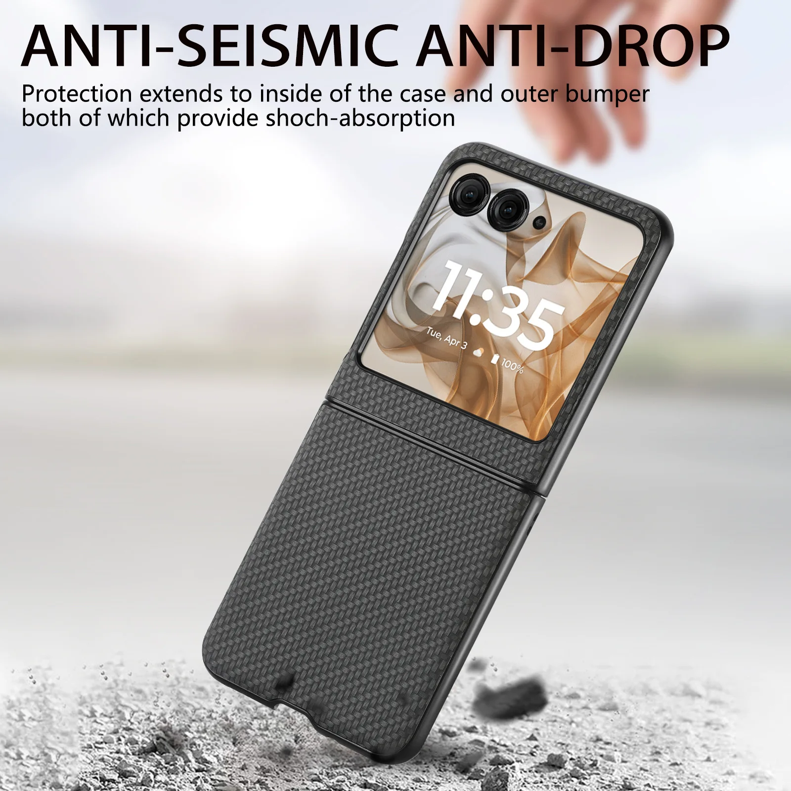 Funda de teléfono de cuero de lujo estilo fibra de carbono para Motorola Razr 60 50 40 Ultra para Moto Razr 60 Ultra Razr50 contraportada XL008