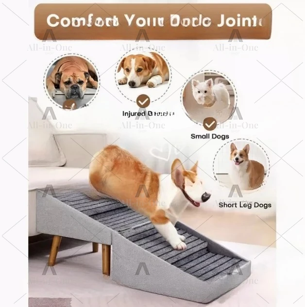 Pet Stool Ladder 2-in-1 Wooden Small Stair Footstool