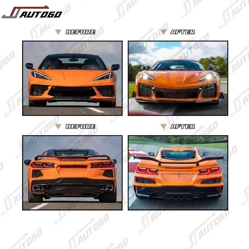 Auto Modification Conversion Body Kit for Corvette C8 Stingray Z51 2020 2021 2022 2023 2024 2025 Upgrade to Z06 Bumper Assembly