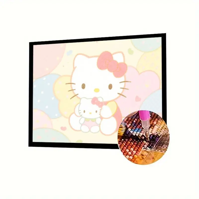 

1 шт. милый кавайный набор для рисования пастельной тематикой «Hello Kitty» для матери и ребенка — полная дрель, сделай сам, вышивка стразами, алмазная A