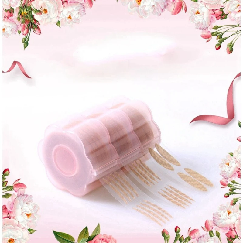 wholesale 600 PCS Lace Double Eyelid Patch Plum Blossom Type Invisible Eye Patch Roll Self-Adhesive Olive Type Delivery Tool