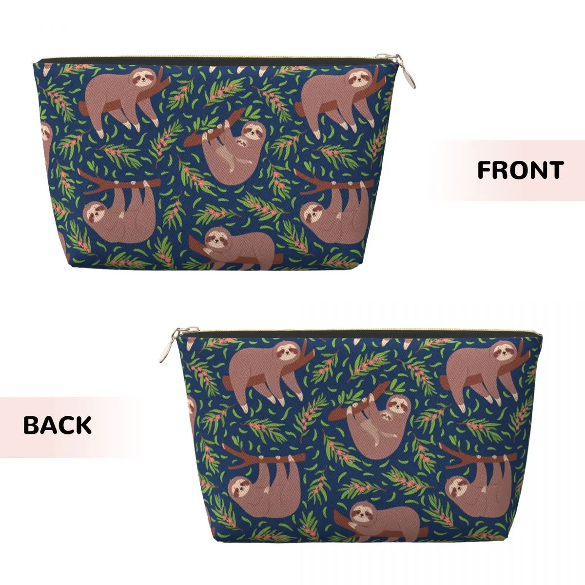 Custom Cute Sloths Makeup Bag for Women Travel Cosmetic Organizer Kawaii Storage Toiletry Bags