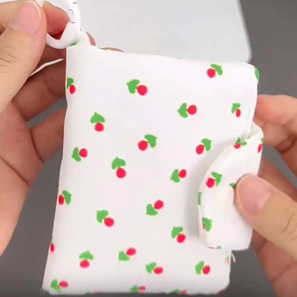 

Floral Print Quilted Cotton Coin Purse Cherry Large Capacity Small Makeup Lipstick Bag Card Holder Japanese Style