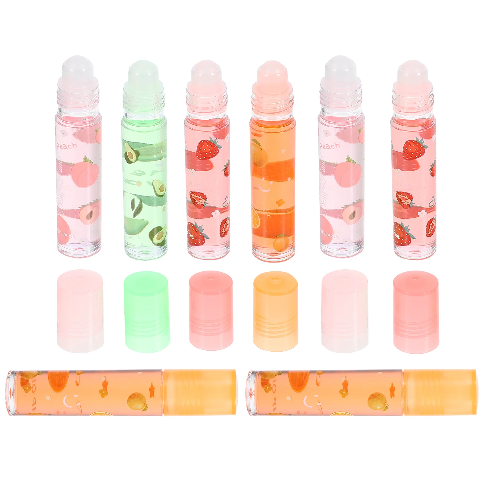 

8 Pcs Lip Gloss Lipstick Natural Moisturizer Fruit Hydrating Jelly Fresh Tint Secret Fruity