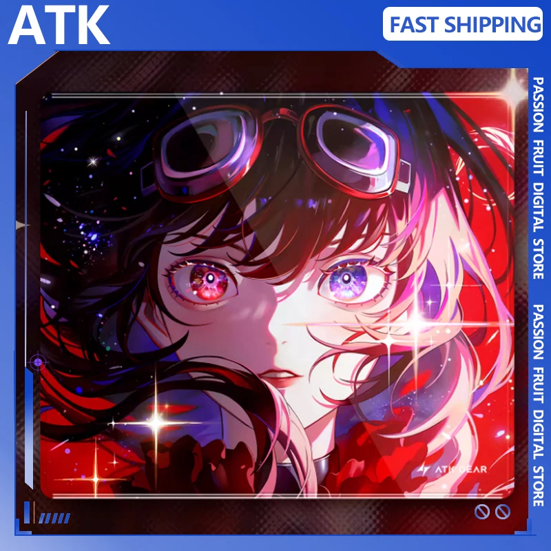 

New 2026 ATK Scarlet Glass Mouse Pad Micro Etching Process Uncoated Glass 490*420mm 2.5D Chamfering and Polishing FPS Mouse Pad