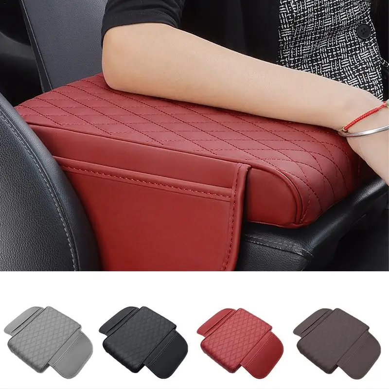 Memory Foam Car Armrest Cushion Car Armrest Box Universal Leather Memory Foam Height Pad  Center Console Arm Rest Protection