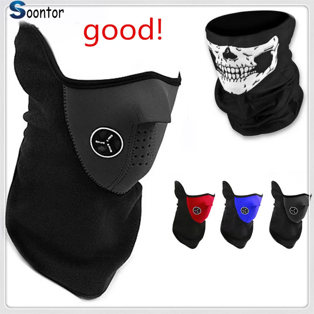 Motorcycle  Face Mask Cover Fleece Unisex Neck Guard skull Scarf White For  KTM SX-R XC 450SX SX-F SX-R 525EXC-R XC-W