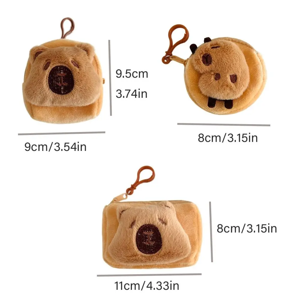 En-ly Butter-Porte-monnaie en peluche Capybara, style coréen, grande capacité, petit sac à main, maquillage, rouge à lèvres, sac pour écouteurs