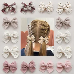 Pinza para el pelo con lazos elegantes, accesorios para el cabello para bebés, horquilla de tela de cobertura completa para niñas