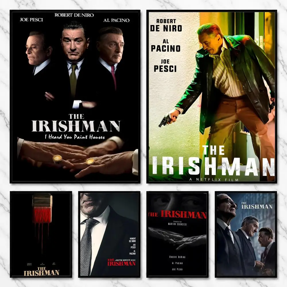 The Irishman Mob Hitman Aging Loyalty Crime Regret Poster Self-Adhesive Unframed Fashion Wall Prints for Office & Home Decor