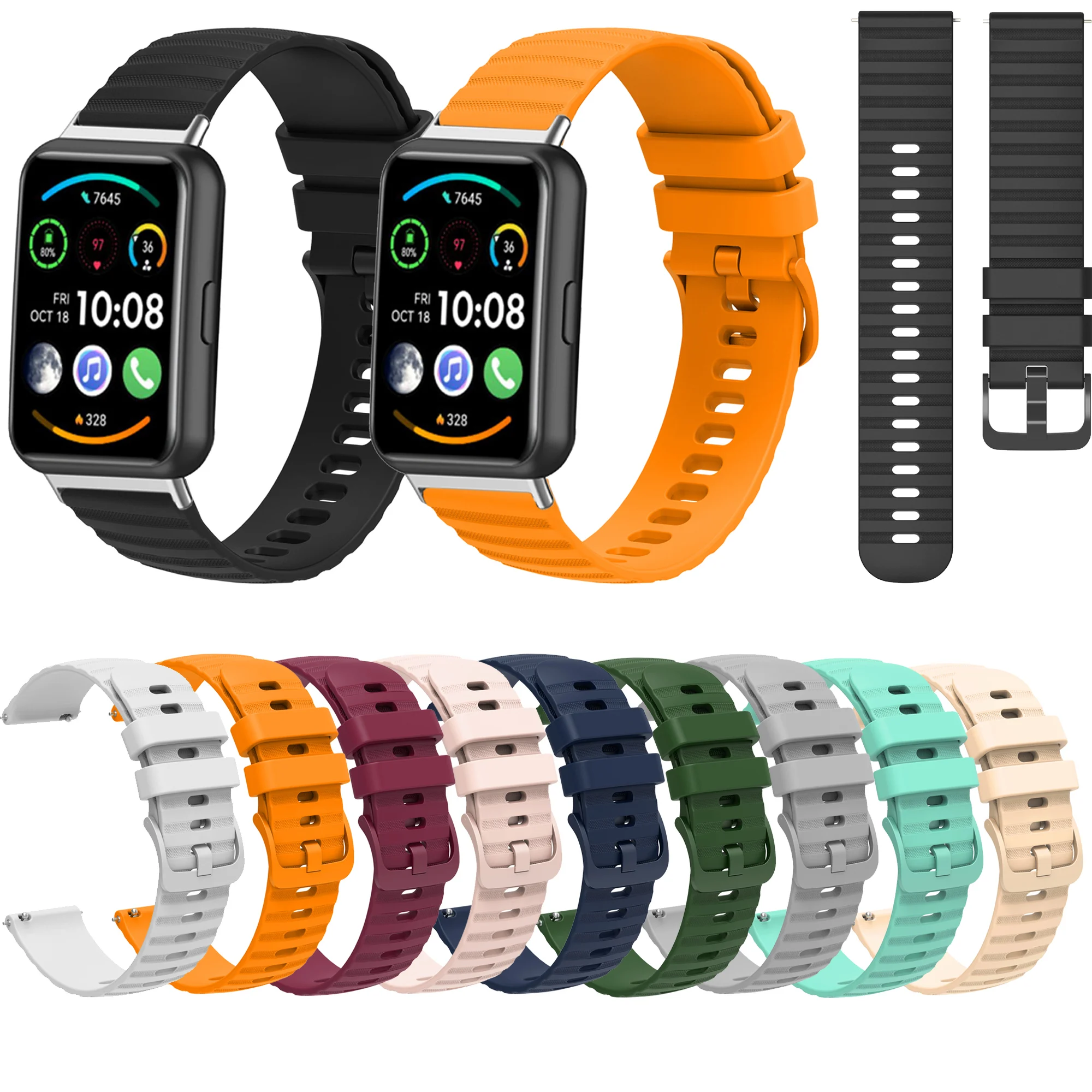 Wave Silikon Uhren armband für Huawei Uhr fit Smart Watch Armband für Huawei Fit 2 Correa