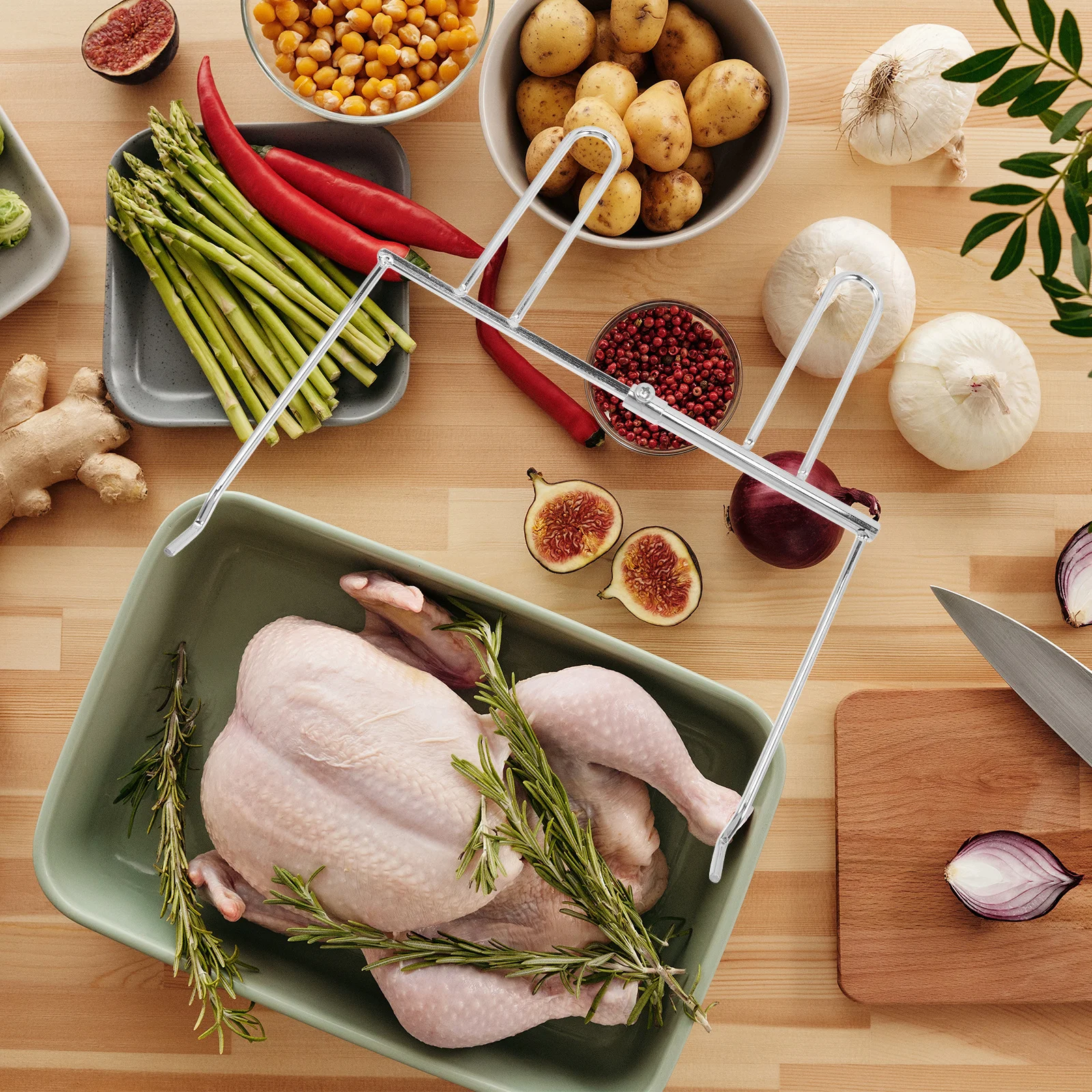 Металлические щипцы для курицы, эргономичный дизайн, для кухни