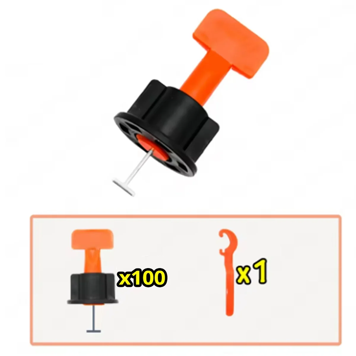 

A002 101Pcs Floor Tile Leveling System Clips Spacers Porcelain Ceramic Leveler Kit for Tile Laying Construction Tools