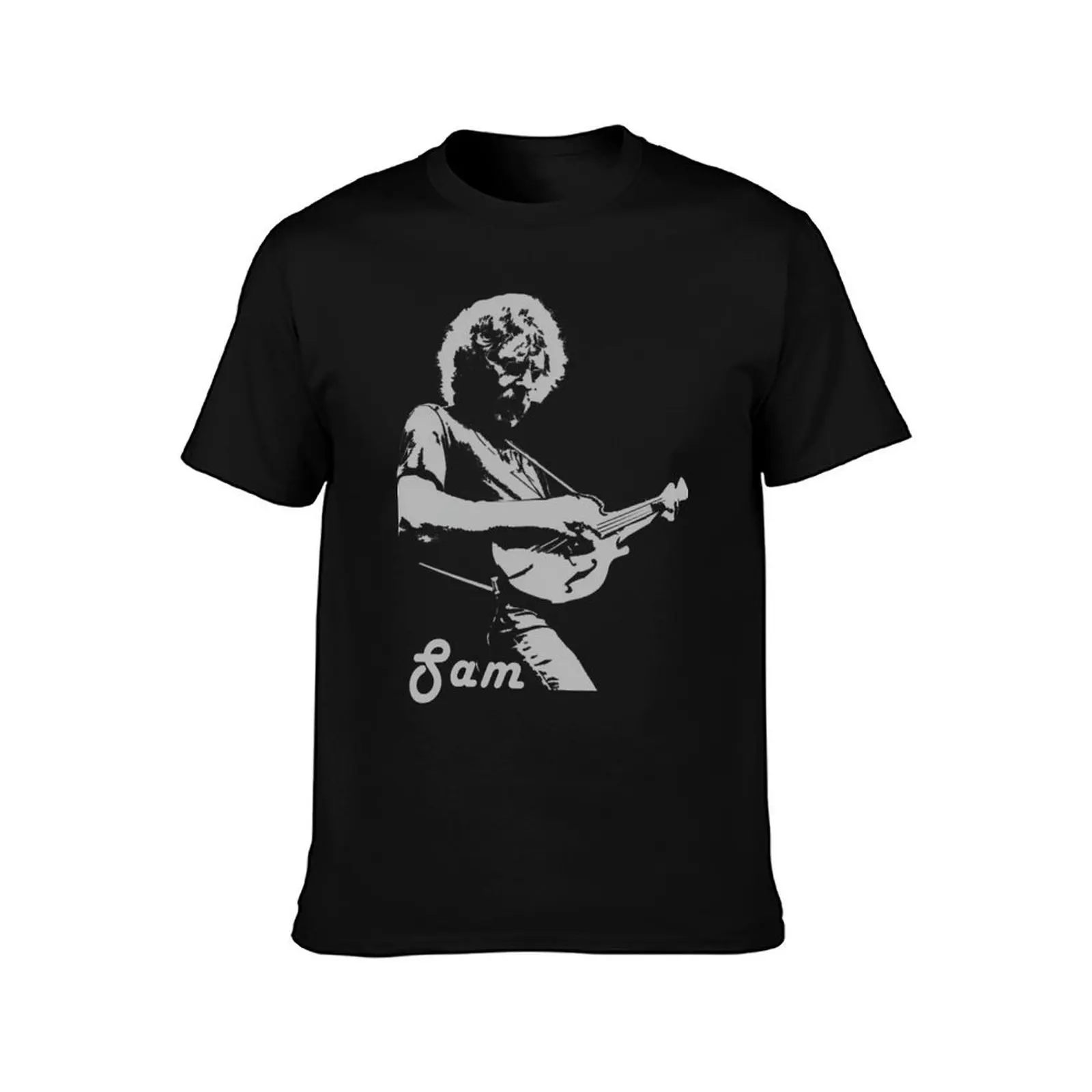 Sam Bush Bluegrass Mandolin T-Shirt Utility Casual Work T-Shirt
