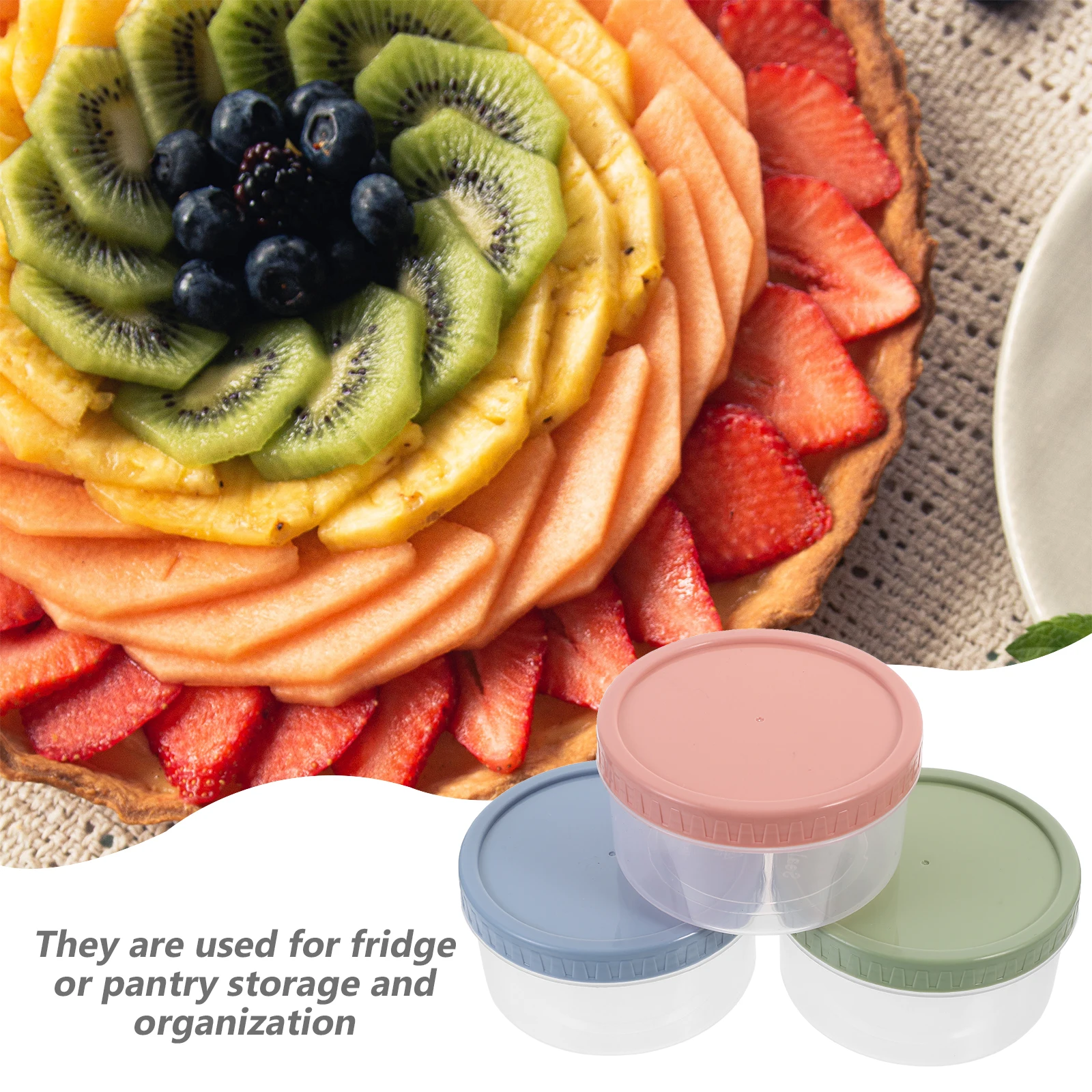 

Airtight Food Storage Containers Refrigerator Organizers PP Fresh Keepers Household Fridge Round Container Freezer Boxes