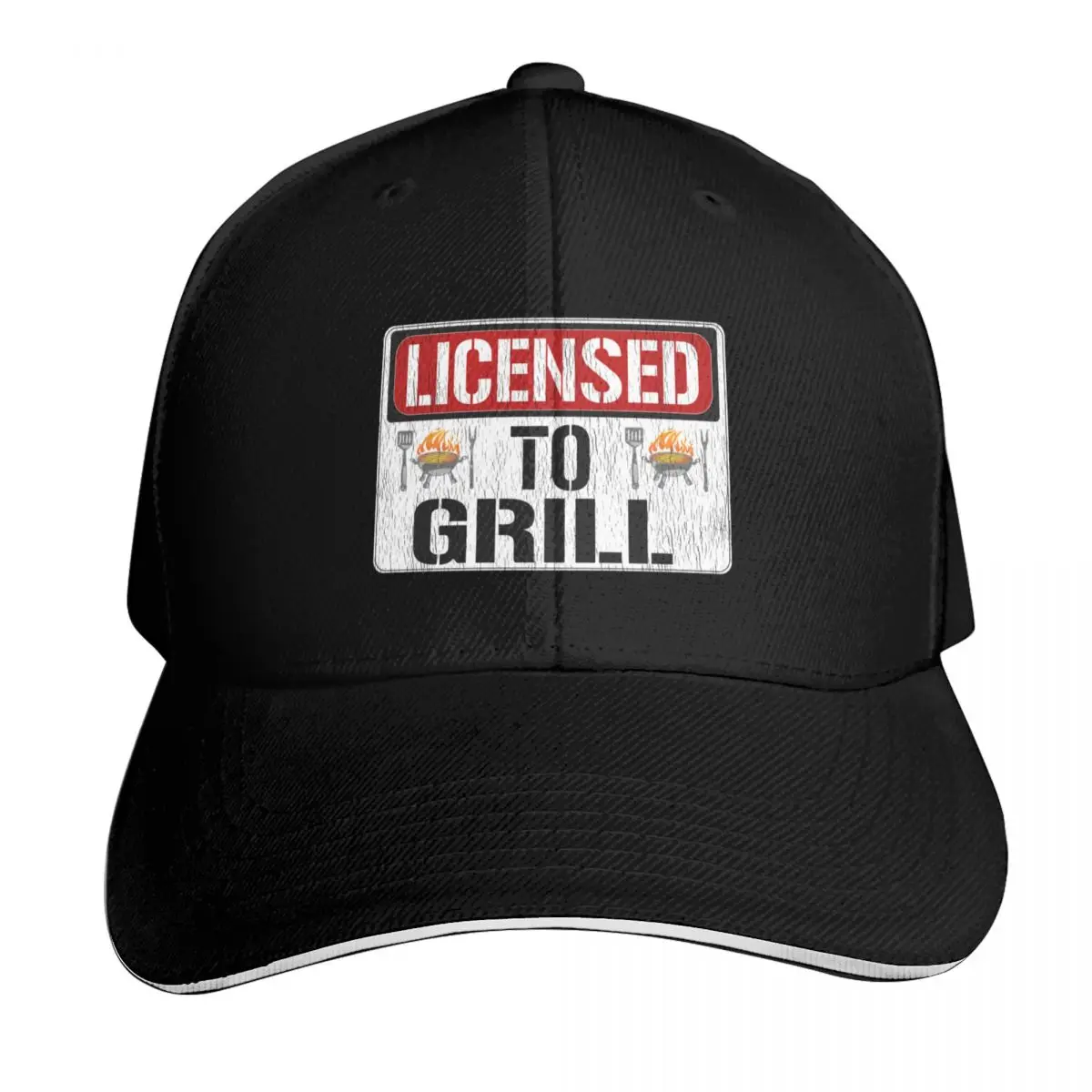 Liscesnsed to Grill Baseball Cap Breathable Mesh Back Adjustable Buckle Closure Moisture Wicking Quick Dry