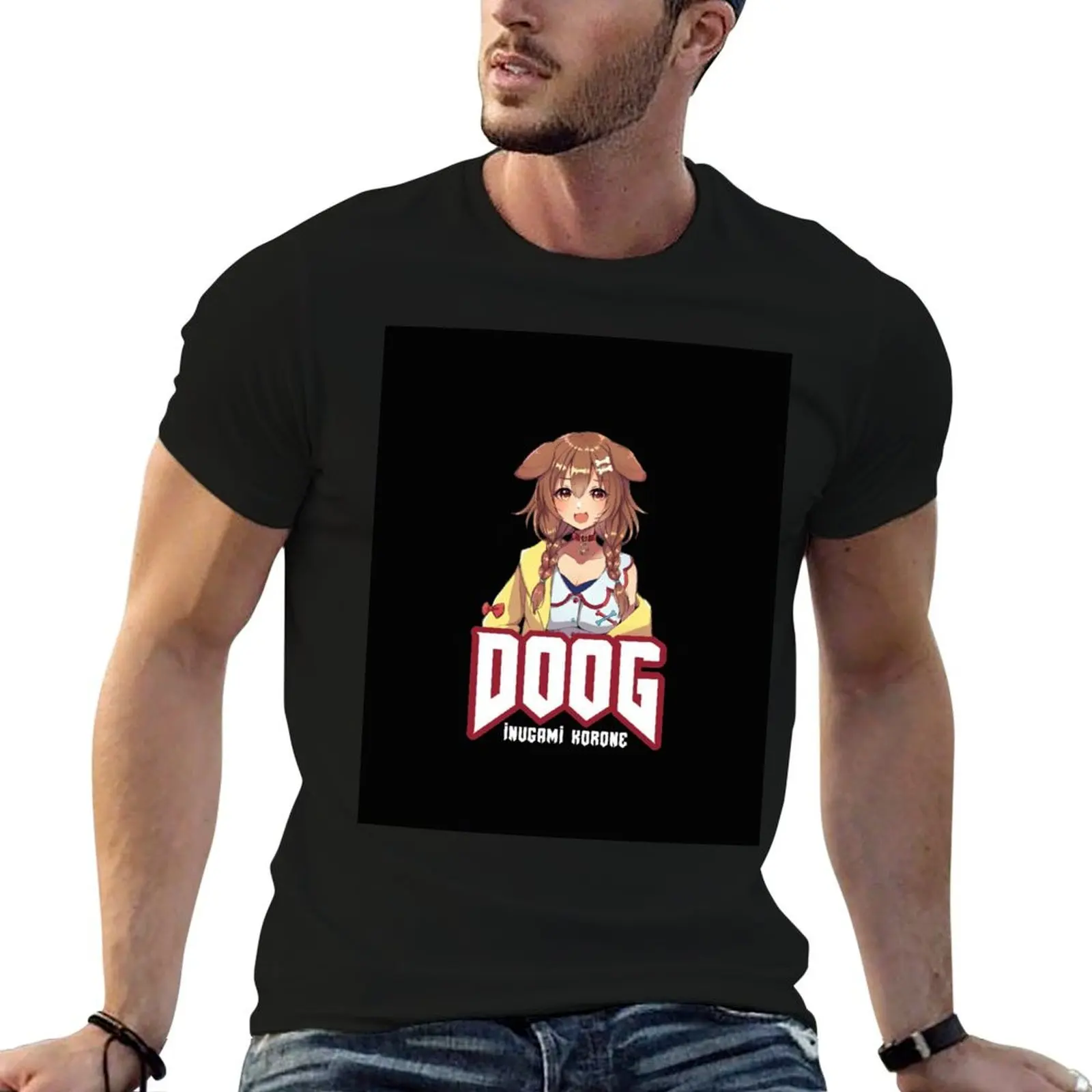 

Hololive - DOOG Inugami Korone T-Shirt t shirt man luxury printed t shirts for man T-Shirt