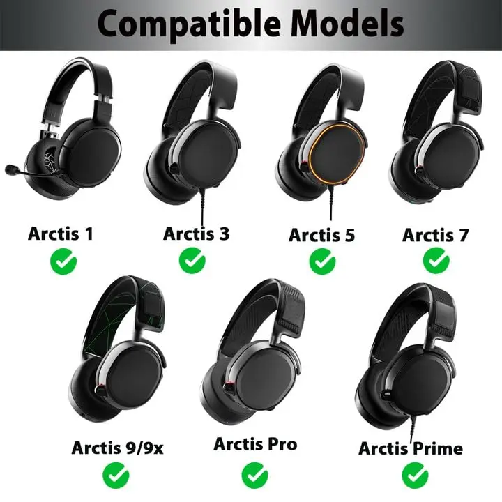 Upgraded Gel-Infused Ear Pads Cushions Cups Replacement Compatible with SteelSeries Arctis 7/5/3/1/9X/Pro Gaming Headsets