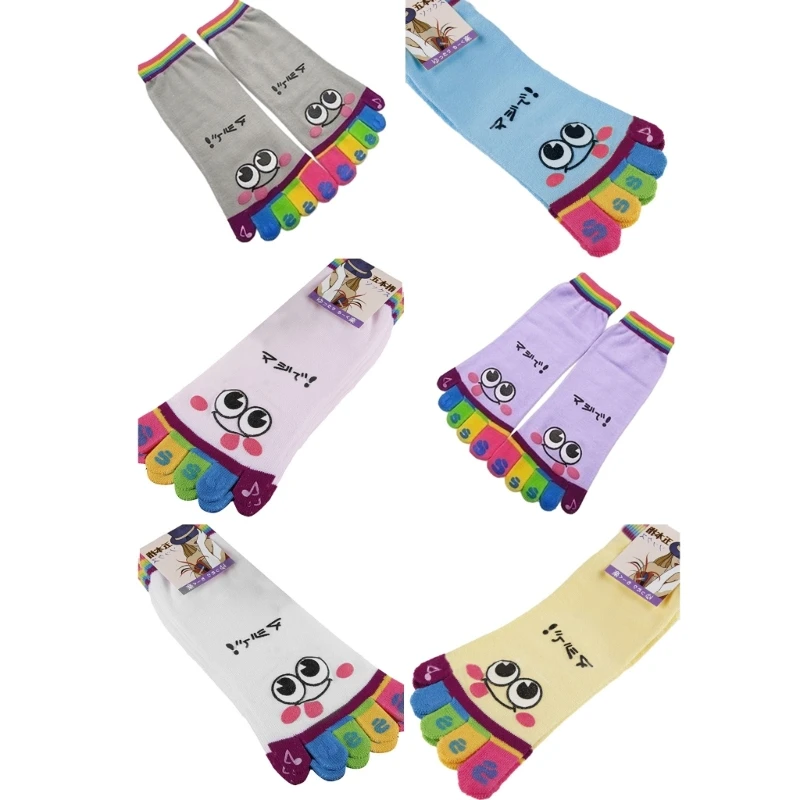 

Women Toe Socks Cotton Booties Socks Funny Novelty Five Finger Socks Cartoon Ankle Socks