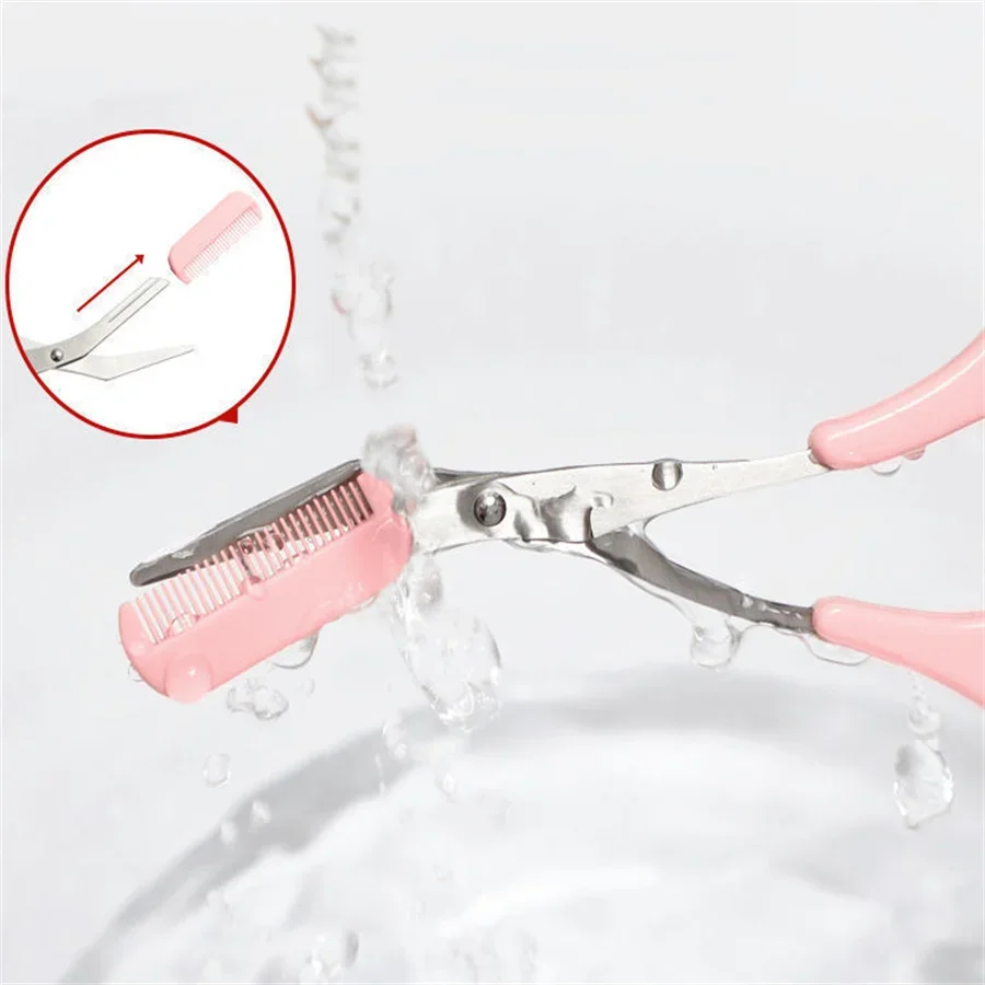 200Pcs Eyebrow Trimmer with Eyebrow Comb Trimmer Small Eyebrow Trimmer Beauty Scissors Beginner Beauty Scissors RX