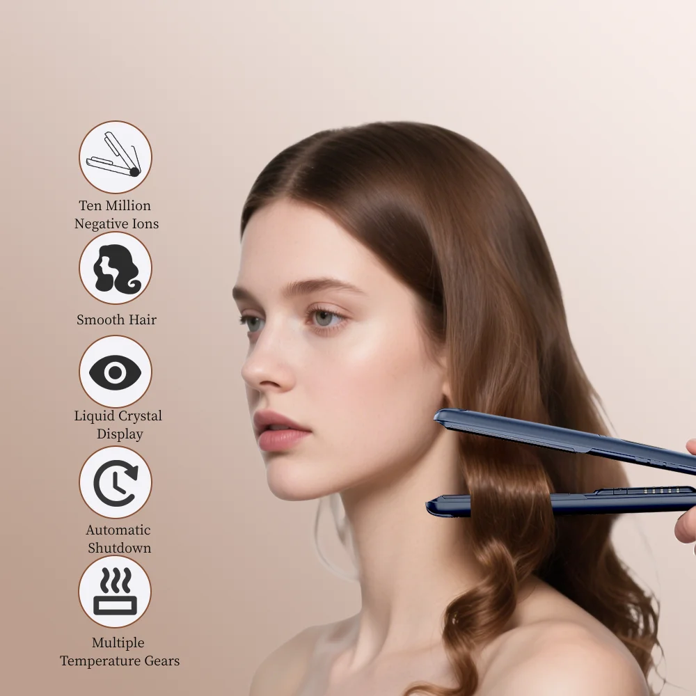 

Professional Hair Straightener, Flat Iron for Free Shiny Smooth Hair, Ionic Technology Styling Tool for Women, Home Salon Use