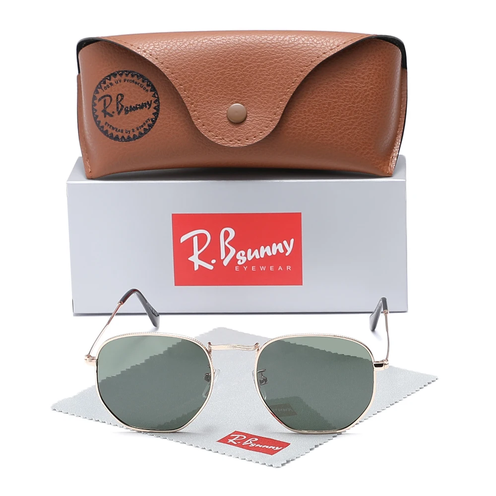 

RBsunny Brand New Men Women Sunglasses Polarized UV400 Square Fashion Glasses Metal Frame Driving Luxury Anti-Glare Eyewear