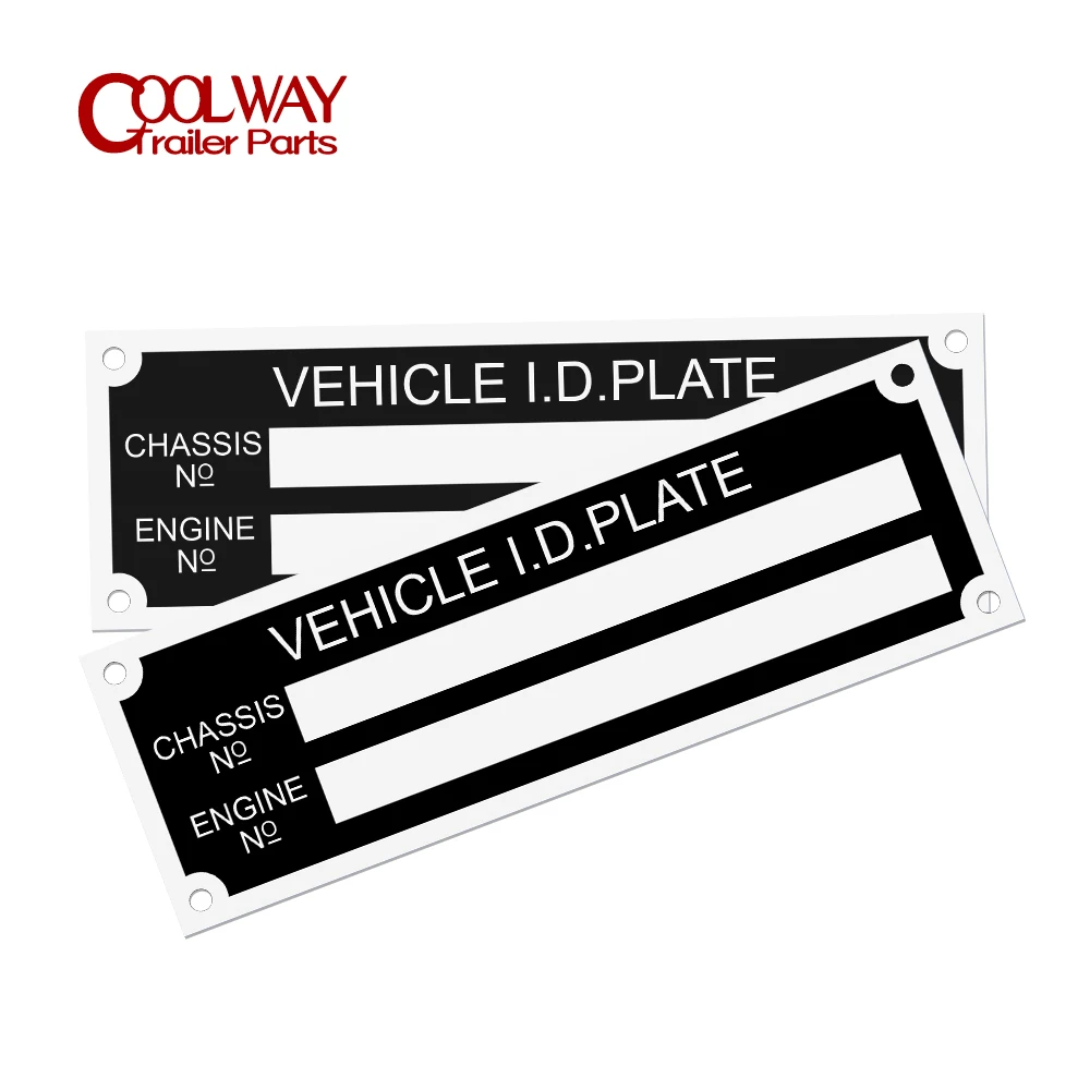 Blank or Engraved Aluminum Trailer Vehicle ID Tag Plant Chassis Plates Car Motorbike Caravan RV Parts Camper Accessories