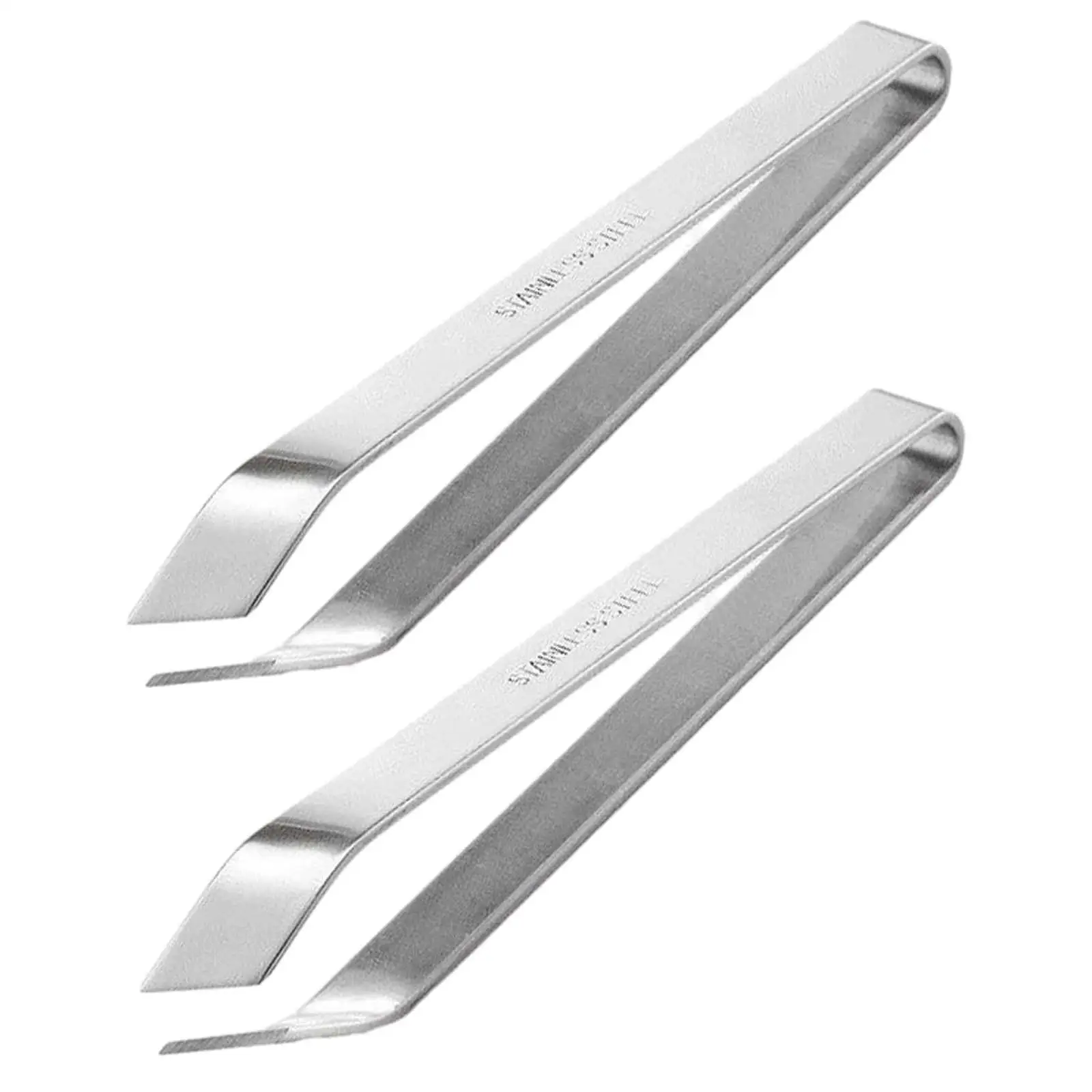 Kitchen Fish Bone Tweezer Tongs Stainless Steel Garlic Peeler Tool Slant Tip Precision Pliers for Cooking Food Practical Gadgets