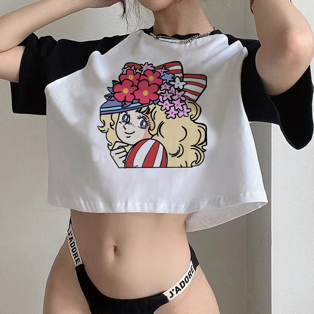 Candy Candy goth trashy korean fashion crop top Female trashy fairycore kawai fairy grunge  cropped