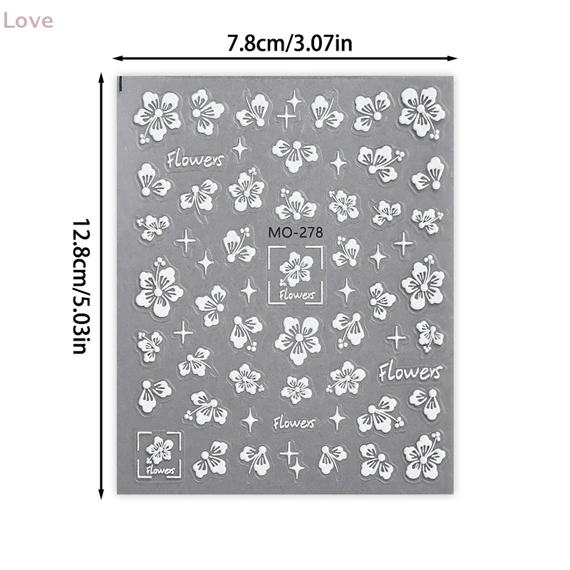 [L&P] زهرة شكل مسمار ملصق تعزيز لاصق 5D مجسمة شخصية صالون الأظافر لتقوم بها بنفسك عشاق الأظافر وعازفي الأظافر