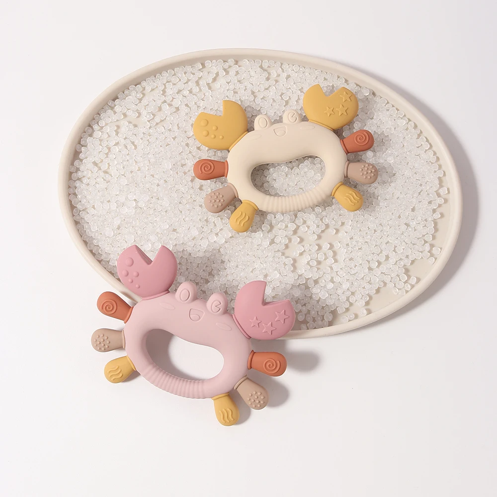 Newborn Baby Silicone Colorful Crab Teether Food Grade Safe Teether Simulation Toy Teething Gift Sensory
