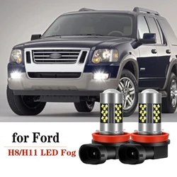 2pc 2400LM For Ford Explorer 2011 2012 2013 2014 2015 LED H8 H11 Fog Light Bulb Car DRL Lamp 6000K 12V
