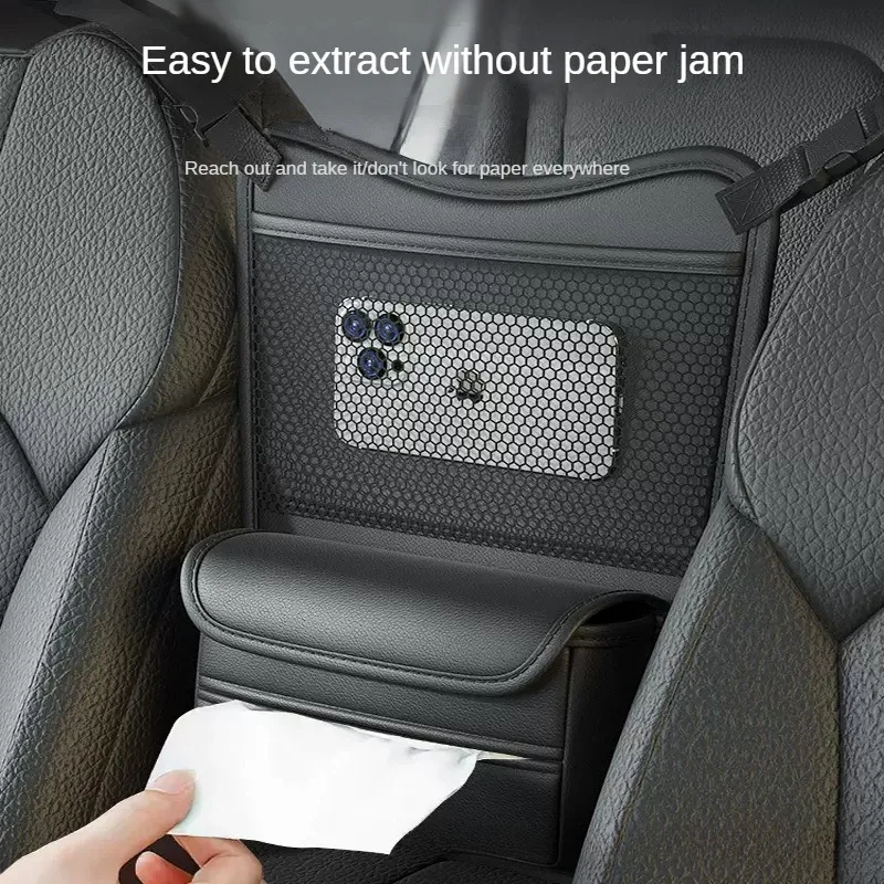 

Car Middle Seat Storage Bag Organizer Car Rear Multi-functional Hanging Bag Tissue Storage Box Car Accessories Interior