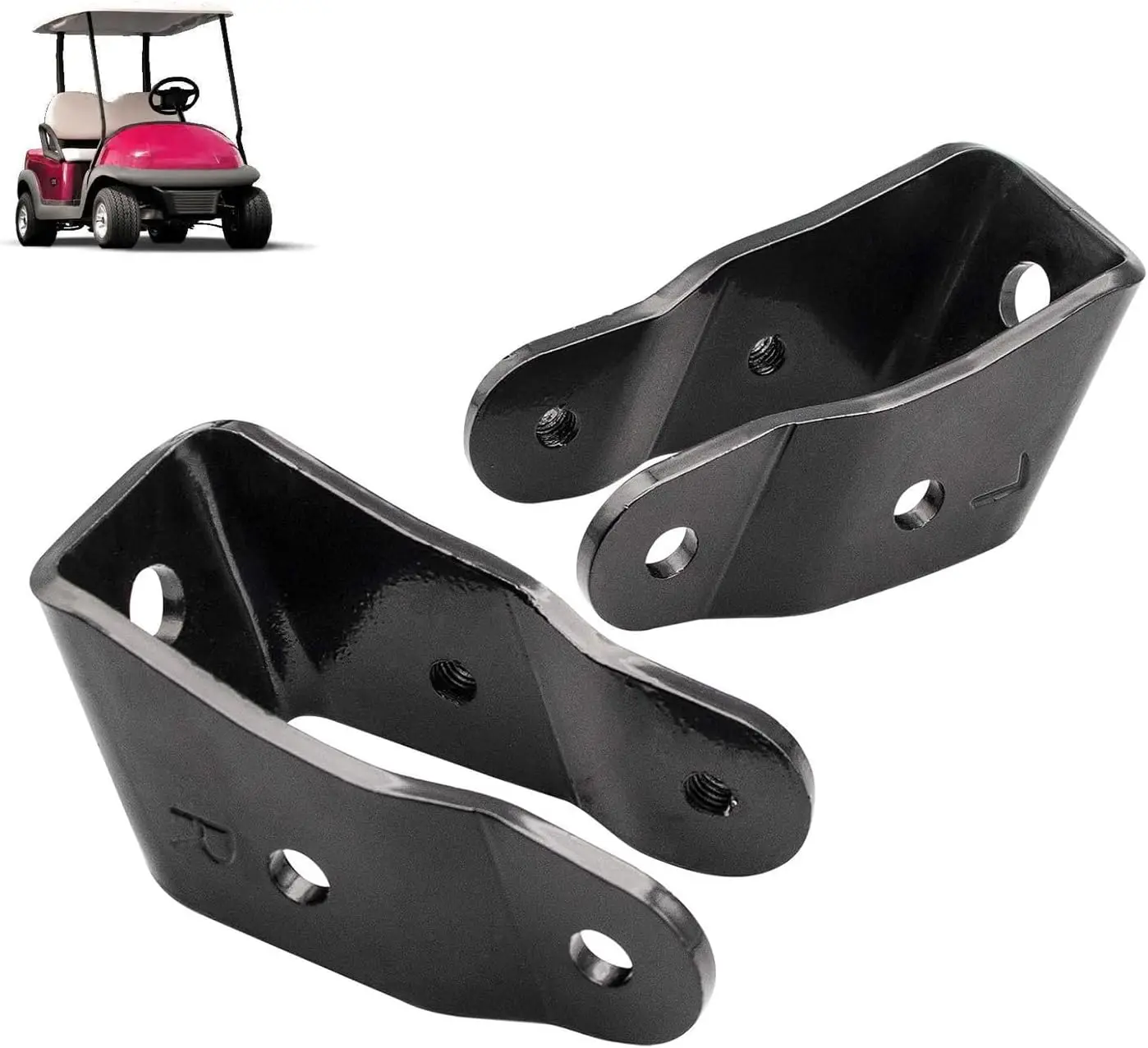 Ensemble de coudières supérieures pour voiturette de golf (côté conducteur et côté passager) compatible avec les modèles Club Car Precedent 2004 et plus et Tempo 2018 et plus G&E
