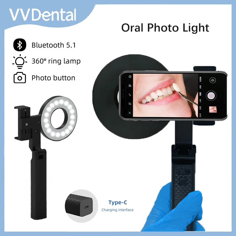 Dental Photography Flash Light LED Oral Filling Light with Bluetooth Mobile Phone Photo Flashlight Photography Dental Equipments