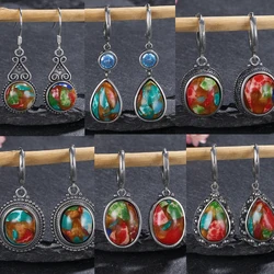 Emperor Stone Earrings S925 Silver Vintage Elegance Irregular Oval Cutout Classic Vintage Jewelry Gifts for Women