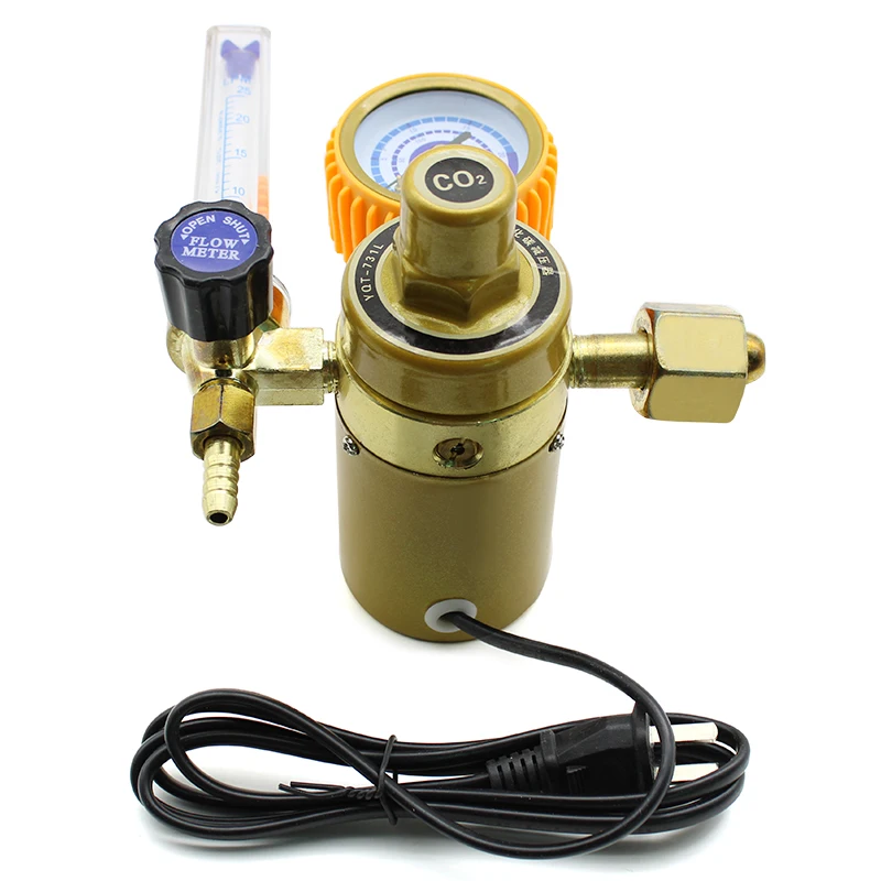 36/110/220V CO2 Pressure Regulator Carbon Dioxide Pressure Reducer Heated Pressure Gauge Meter Flowmeter For MIG/TIG Welding