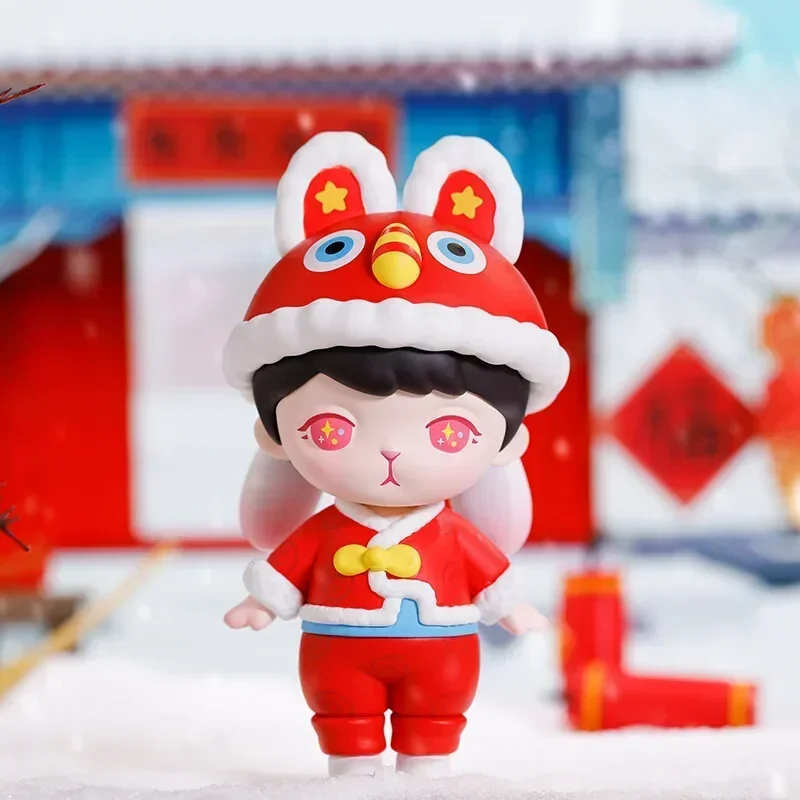 

Bunny Happy Spring Festival Series Genuine Blind Box Toys Kawaii Anime Action Figure Caixa Caja Surprise Mystery Box Dolls Girls