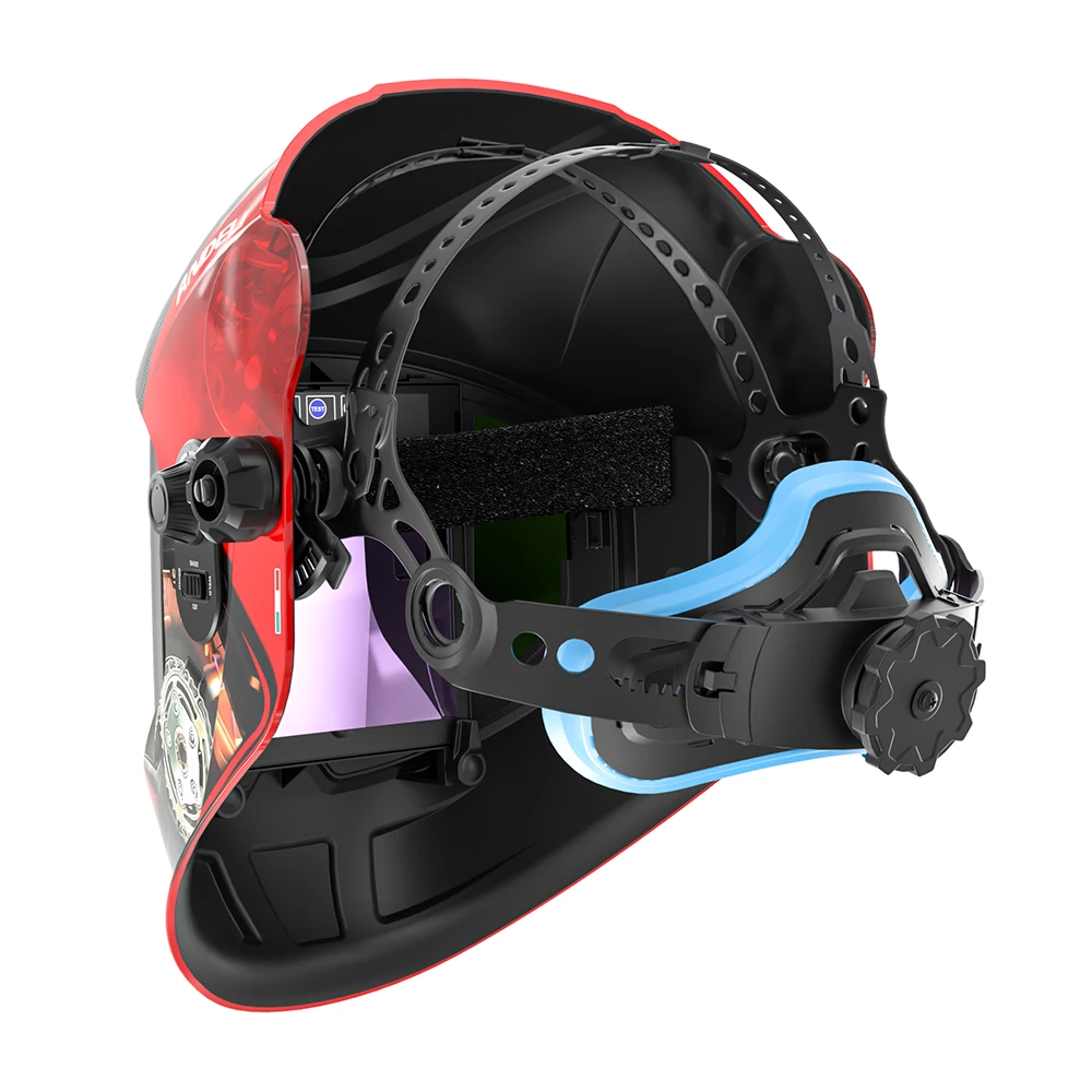 ANDELI Auto Darkening Welding Helmet True Color 4 Arc Sensor 1/1/1/2 Solar/Battery Powered Welder Mask for TIG MIG Welder