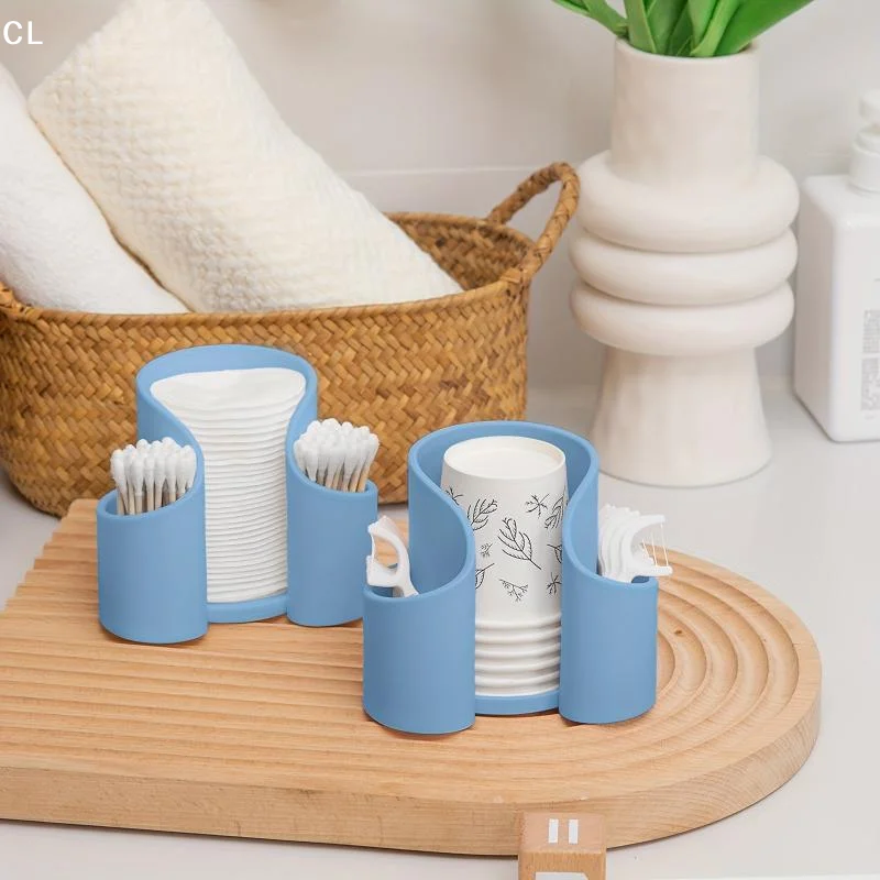 Makeup Organizer Holder Multifunctional Cotton Swab Pad Storage Box Desktop Cosmetic Sorting Rack For Bathroom Vanity Decor