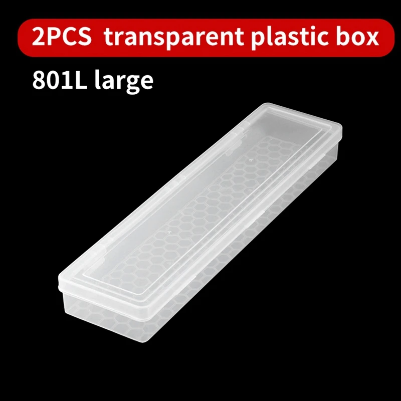 2Pcs Finishing Box Electric Soldering Iron Storage Box Transparent Plastic Parts Box Hardware Tools Brush Chalk Promotion