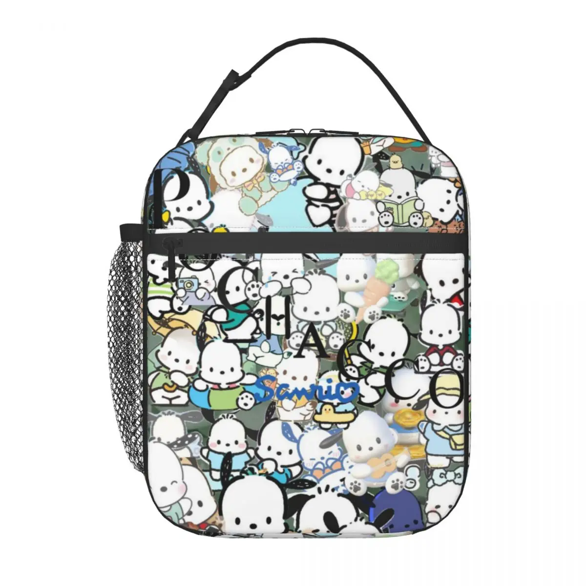 

Custom Pochacco Cartoon Portable Lunch Box Women Multifunction Cooler Thermal Food Insulated Lunch Bag School Children Student