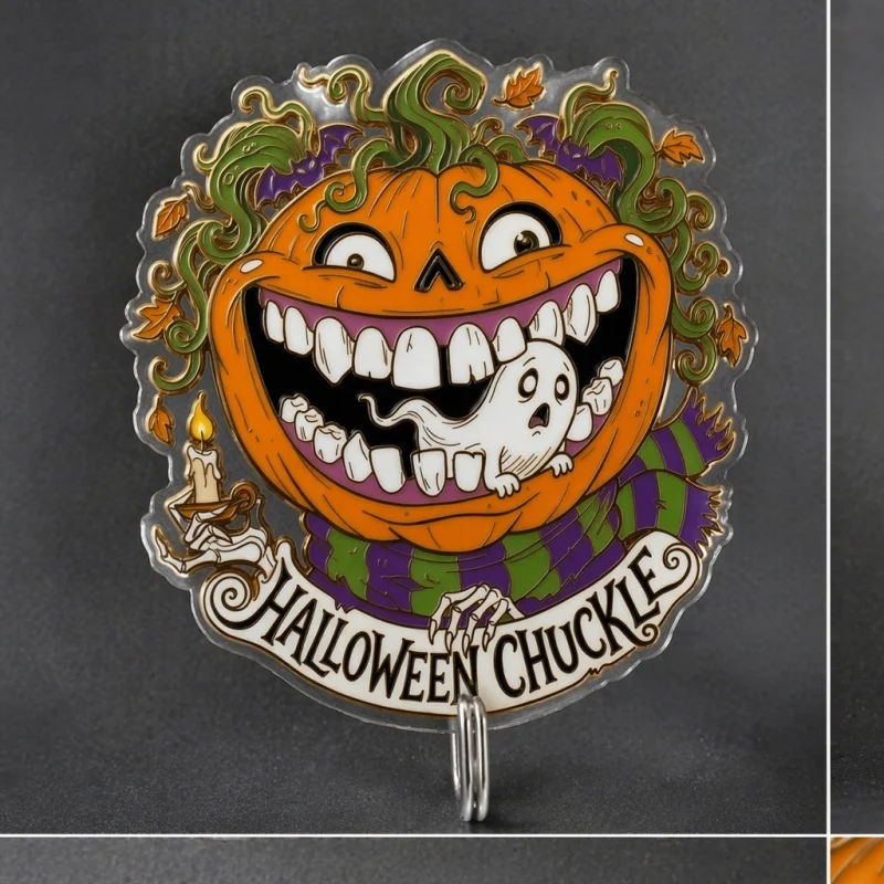 Halloween Hooks No Drill Traceless Sticky Lightweight Sturdy Plastic Self Adhesive Hooks Strong Sticky Backing Vivid Printing
